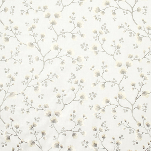 One Night Coconut by Carole Designer Fabric Wallflower Base: 58% Cotton, 42% Polyester. Embr: 100% Rayon INDIA 12,000 Wyzenbeek Double Rubs 18 1/2" V, 25" H 50" - Swanky Fabrics -