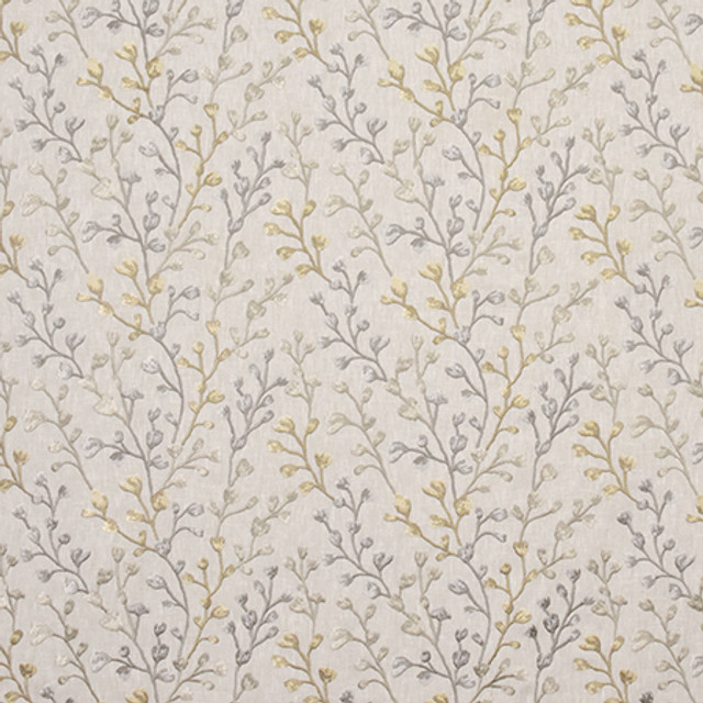 Promise You Thunder by Carole Designer Fabric Wallflower Base: 72% Poly, 28% Cotton. Embr 100% Poly INDIA 30,000 Wyzenbeek Double Rubs 9 1/4" V, 13 1/2" H 53.5" - Swanky Fabrics -