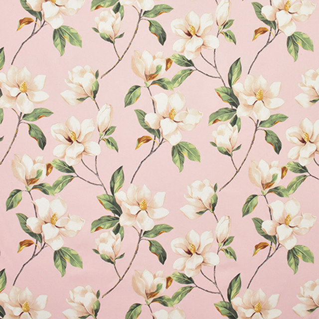 Magnolia Way Petal by Carole Designer Fabric Wellington 100% Cotton-Stain Resistant PAKISTAN 50,000 Wyzenbeek Double Rubs 24 3/4" V, 27" H HD 54.5" - Swanky Fabrics -