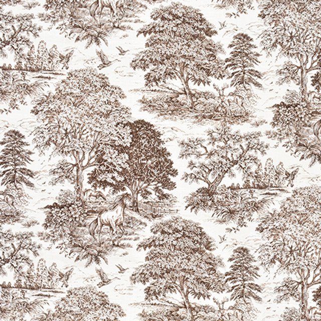 Wild Horses Driftwood by Carole Designer Fabric Wellington 55% Linen, 45% Viscose-SR KOREA 12,000 Wyzenbeek Double Rubs 26" V, 27 1/2" H HD 55" - Swanky Fabrics -