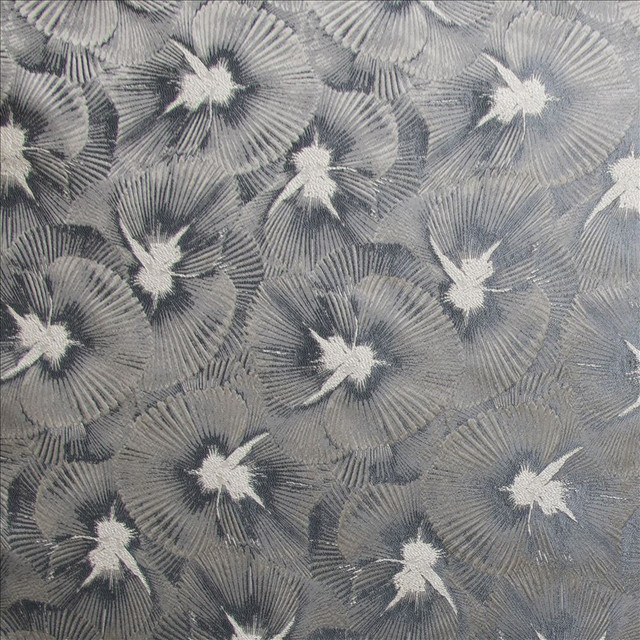 Kasmir Fabric Pegomas Pewter  1476 100% Polyester  INDIA  </p><p>Repeat: Horizontal: 9 2/8 inches and Vertical: 22 inches 54  - My Fabric Connection -