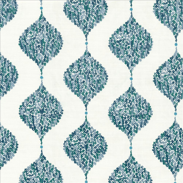 Kasmir Fabric Vishnu Lagoon  1474 60% Cotton 40% Polyester  INDIA  </p><p>Repeat: Horizontal: 10 4/8 inches and Vertical: 7 5/8 inches 54  - My Fabric Connection -