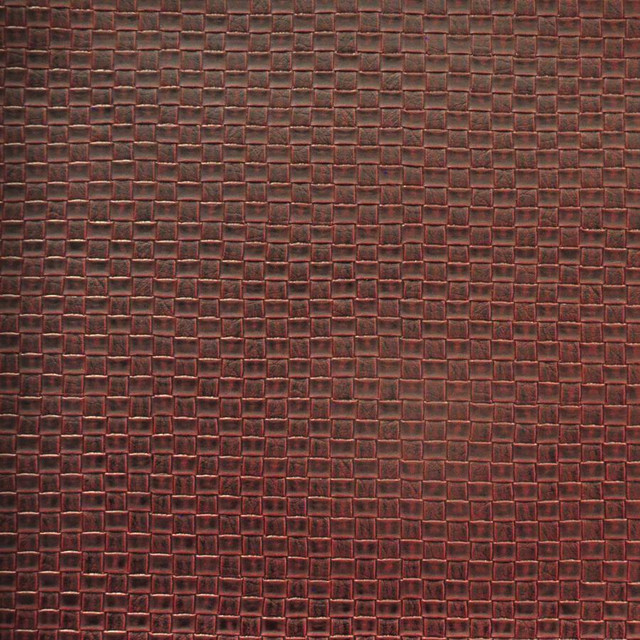 Maxwell Fabric Basketry # 724 Black Cherry Easy Rider Viii FACE: 100% PVC KOREA V-0.75" H-0.75" 54" - My Fabric Connection -