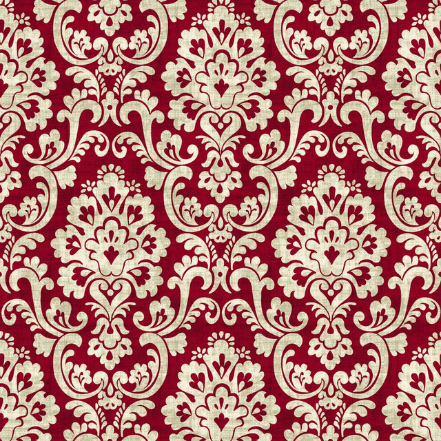 RM CoCo Fabric Frescato Damask Reversal Red Hot