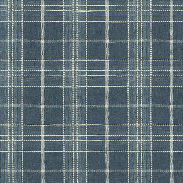 PKL Studio Fabric Malcolm Plaid Indigo 412571 42% polyester, 42% cotton, 11% rayon, 5% linen India 33500 Horizontal: 4.63 and Vertical: 4.63 54 - My Fabric Connection -
