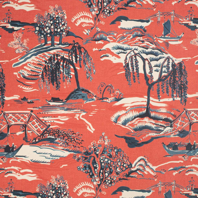 Charlotte Fabric CB900-129 Shades of Redwood 100% Cotton India Exceeds 30,000 Wyzenbeek Rubs (Heavy Duty) Horizontal 27" x Vertical 25" 54 Inches - My Fabric Connection -