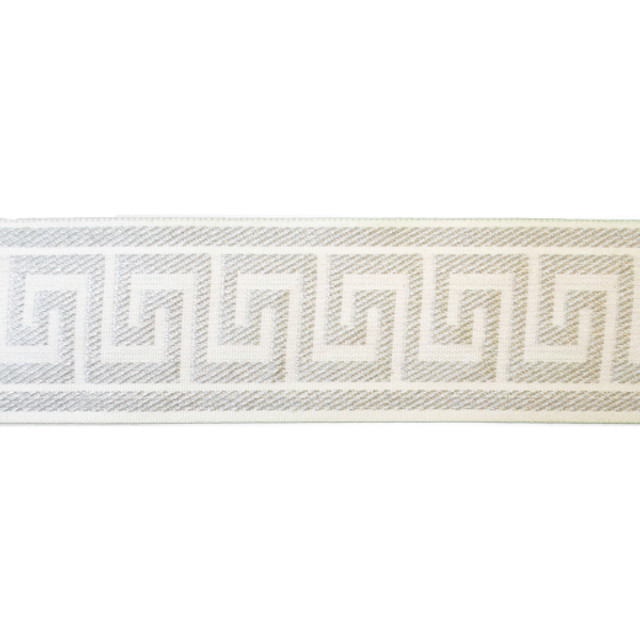 Europatex Fabric Greek Key - White Tapes Decor 100% Polyester China See Sample Horizontal: N/A and Vertical: N/A 2.50 inches  - My Fabric Connection -