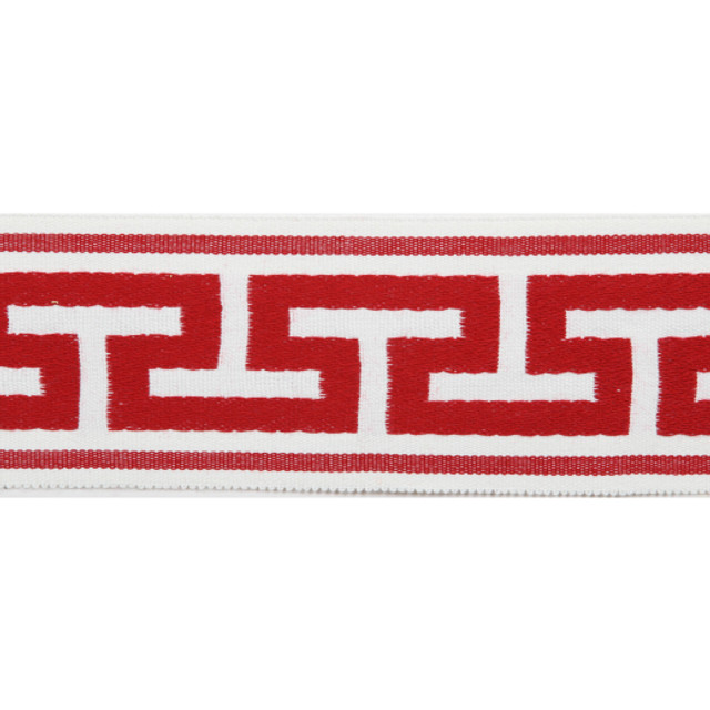 Europatex Fabric Pergola - Embroidered Tape - Cranberry Pergola 100% Solution Dyed Acrylic China See Sample Horizontal: N/A and Vertical: N/A 2.75 inches  - My Fabric Connection -