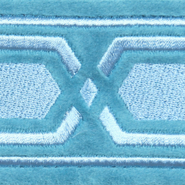 Europatex Fabric Roman Key Aqua Roman Key  China See Sample Horizontal: N/A and Vertical: N/A 2.00 inches  - My Fabric Connection -