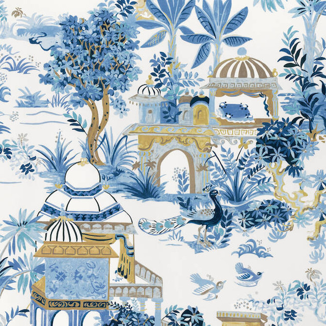 Thibaut Fabric Mystic Garden Blue and White F920821 Fabric 100% Cotton Sateen UNITED STATES - </p><p>Repeat: V: 46 54 - My Fabric Connection - Thibaut Fabric Mystic Garden Blue and White F920821 Fabric 100% Cotton Sateen UNITED STATES - </p><p>Repeat: V: 46 54 - My Fabric Connection -