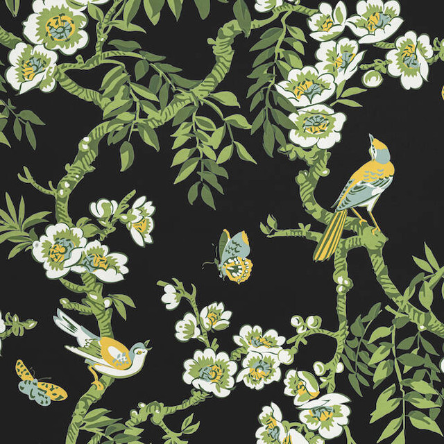Thibaut Fabric Yukio Black F920845 Fabric 100% Cotton Sateen UNITED STATES - </p><p>Repeat: V: 35.5 54 - My Fabric Connection - Thibaut Fabric Yukio Black F920845 Fabric 100% Cotton Sateen UNITED STATES - </p><p>Repeat: V: 35.5 54 - My Fabric Connection -