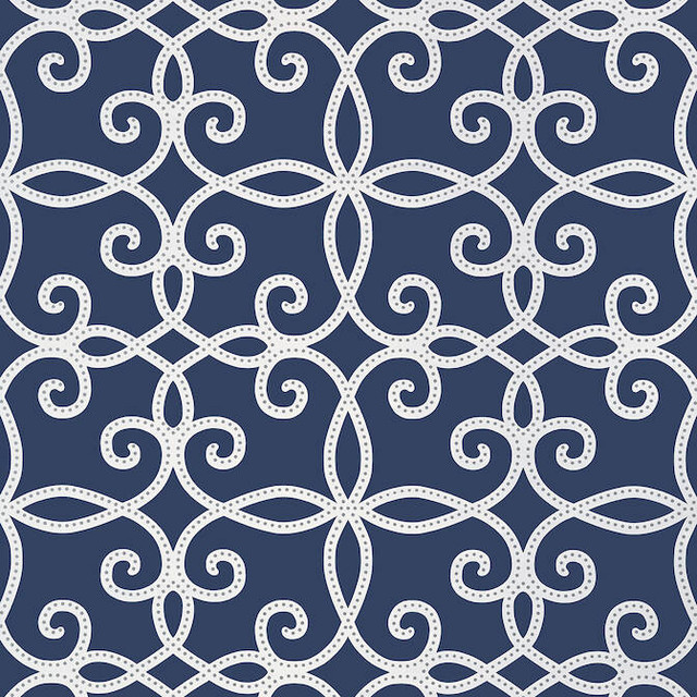 Thibaut Wallpaper Kendall Navy T11070 Wallpaper Wallpaper U.S.A. - </p><p>Repeat: V: 25.25 27 - My Fabric Connection -