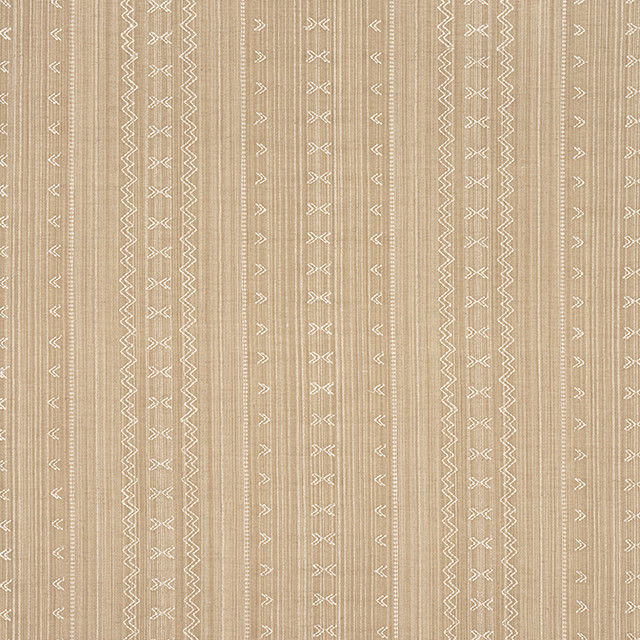 Thibaut Fabric Charter Stripe Embroidery Camel W736457 Fabric 100% Cotton INDIA - </p><p>Repeat: V: 1.5 53 - My Fabric Connection -