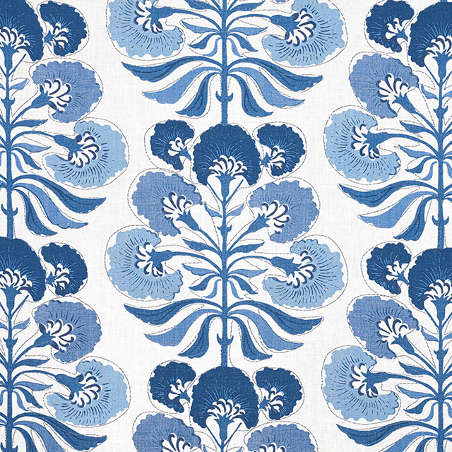 Thibaut Fabric Tybee Tree Blue and White F916217 Fabric 100% Linen U.S.A. 20000 </p><p>Repeat: V: 14.5 54 - My Fabric Connection -