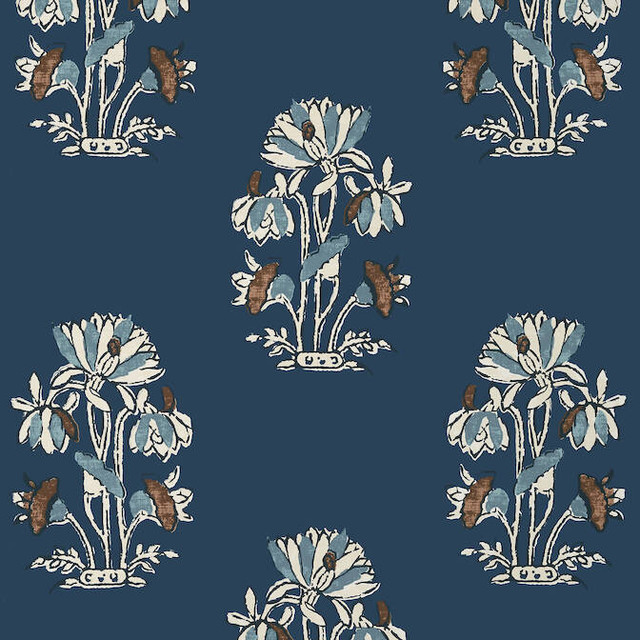 Thibaut Wallpaper Lily Flower Navy T13203 Wallpaper Wallpaper UNITED STATES - </p><p>Repeat: V: 36 27 - My Fabric Connection - Thibaut Wallpaper Lily Flower Navy T13203 Wallpaper Wallpaper UNITED STATES - </p><p>Repeat: V: 36 27 - My Fabric Connection -