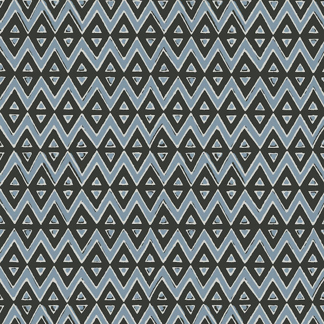 Thibaut Wallpaper Tiburon Black and Mineral Blue T13233 Wallpaper Wallpaper UNITED STATES - </p><p>Repeat: V: 12.62 27 - My Fabric Connection -