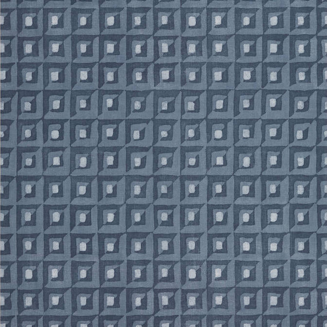 Thibaut Wallpaper Square Dance Navy T12851 Wallpaper Non-Woven Vinyl Wallpaper UNITED STATES - </p><p>Repeat: V: 20.75 27 - My Fabric Connection -
