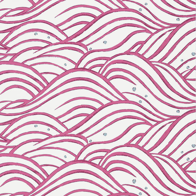 Anna French Wallpaper Waves Fuchsia AT9877 Wallpaper Wallpaper UNITED STATES - </p><p>Repeat: V: 12.75 27 - My Fabric Connection -