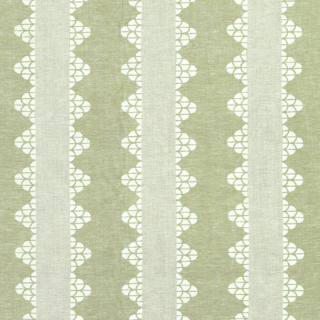 Thibaut Fabric Dhara Stripe Green F92937 Fabric 100% Linen INDIA - </p><p>Repeat: V: 3.25 52 - My Fabric Connection -