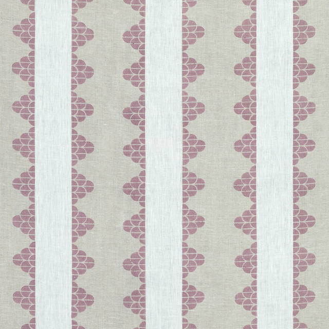 Thibaut Fabric Dhara Stripe Plum F92940 Fabric 100% Linen INDIA - </p><p>Repeat: V: 3.25 52 - My Fabric Connection -