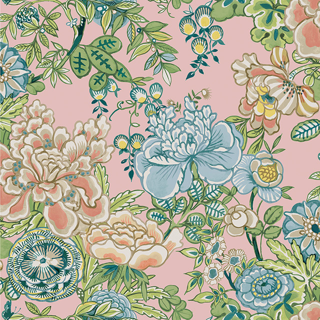 Thibaut Wallpaper Peony Garden Blush T42016 Wallpaper Non Woven Wallpaper UNITED STATES - </p><p>Repeat: V: 27.25 27 - My Fabric Connection - Thibaut Wallpaper Peony Garden Blush T42016 Wallpaper Non Woven Wallpaper UNITED STATES - </p><p>Repeat: V: 27.25 27 - My Fabric Connection -