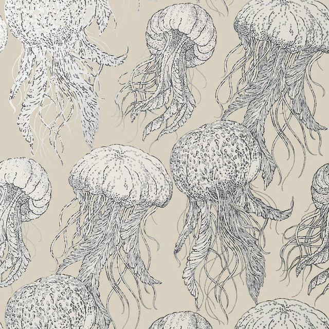 Thibaut Wallpaper Jelly Fish Bloom Silver on Beige T13169 Wallpaper Wallpaper U.S.A. - </p><p>Repeat: V: 25.25 27 - My Fabric Connection - Thibaut Wallpaper Jelly Fish Bloom Silver on Beige T13169 Wallpaper Wallpaper U.S.A. - </p><p>Repeat: V: 25.25 27 - My Fabric Connection -