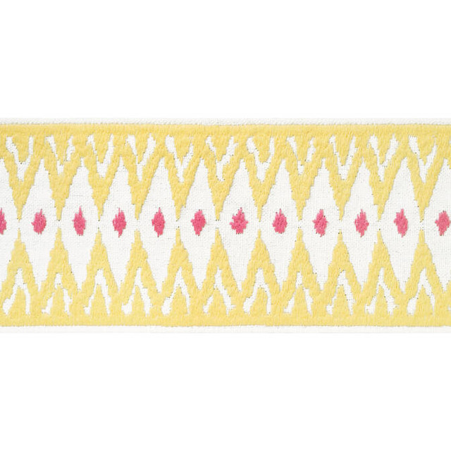 Thibaut Fabric Delmont Tape Sunshine E12052 Fabric 40% Linen, 30% Cotton, 30% Poly INDIA - </p><p>Repeat: V: 4.5 4 - My Fabric Connection -