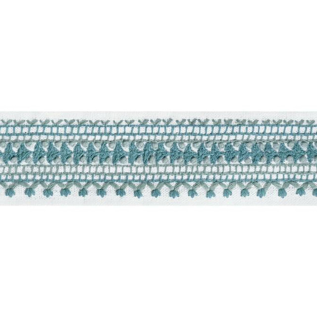 Thibaut Fabric Norway Tape Ocean E12115 Fabric 70% Cotton, 30% Poly INDIA - </p><p>Repeat: V: 0.38 2.375 - My Fabric Connection -