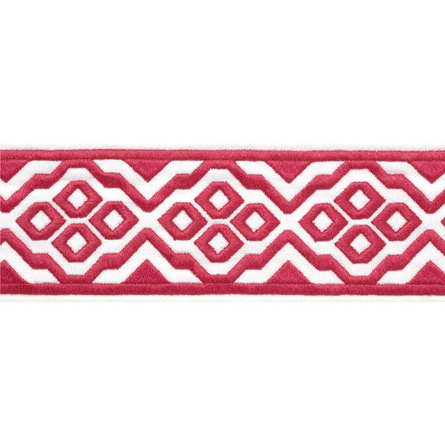 Thibaut Fabric Belinda Tape Peony E12187 Fabric 54% Cotton, 36% Linen, 10% Spun Poly INDIA - </p><p>Repeat: V: 2.5 2.875 - My Fabric Connection -