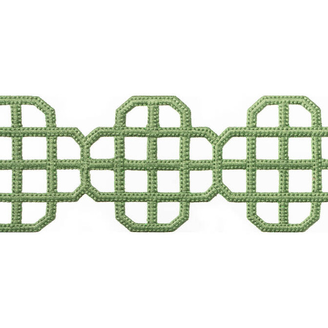 Thibaut Fabric Fret Applique Kelly E12270 Fabric 100% Polyester INDIA - </p><p>Repeat: V: 3.25 3.5 - My Fabric Connection -