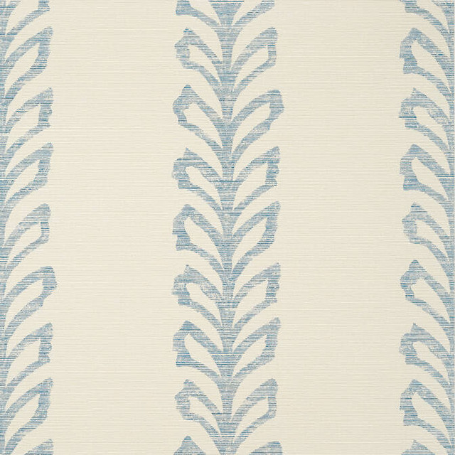 Thibaut Wallpaper Evia Blue and Off White T10900 Wallpaper Non-Woven Vinyl Wallpaper UNITED STATES - </p><p>Repeat: V: 21 27 - My Fabric Connection -