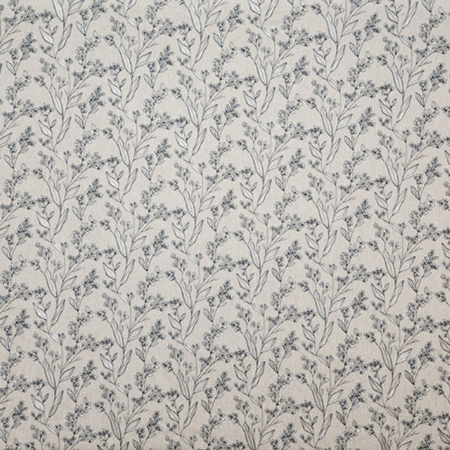 Carole Fabric Chipper Charcoal Blue Crush Base: 71% Polyester, 29% Cotton Embr: 100% Polyester India 9 1/2" V, 6 3/4" H HD 54 1/4"" - My Fabric Connection -