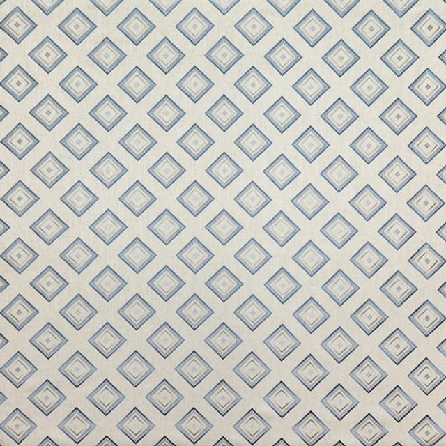 Carole Fabric Precious Jewel Metal Blue Blue Crush 50% Polyester, 40% Cotton, 10% Linen China 5 3/4" V, 5 1/2" H 52 1/4"" - My Fabric Connection -
