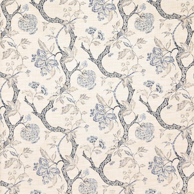 Carole Fabric Stay Together Ink Blue Crush 100% Polyester-Acrylic Backing China 25 3/4" V, 13 1/2" H HD 54"" - My Fabric Connection -