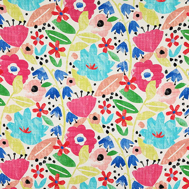 Carole Fabric First Friend Multi First Impressions 75% Cotton, 25% Linen-Stain Repellent Pakistan 26 1/2" V, 13 1/2" H HD 54.5" - My Fabric Connection -