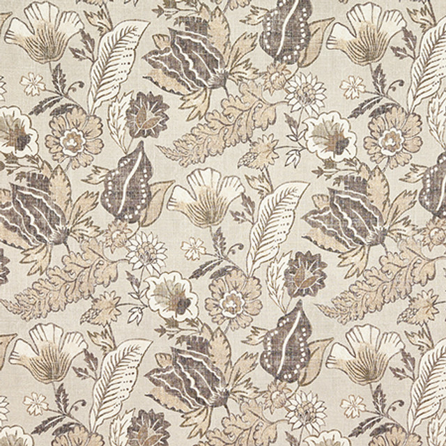 Carole Fabric Lomilomi Pecan First Impressions 36% Polyester, 26% Cotton, 22% Viscose, 16% Linen China 27" V, 13 1/2" H HD 55" - My Fabric Connection -