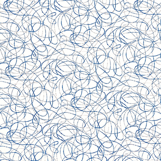 Carole Fabric Favorite Color Marine Hidden Treasure 100% Cotton Spain 13 1/2" V, 13 1/2" H HD 54" - My Fabric Connection -