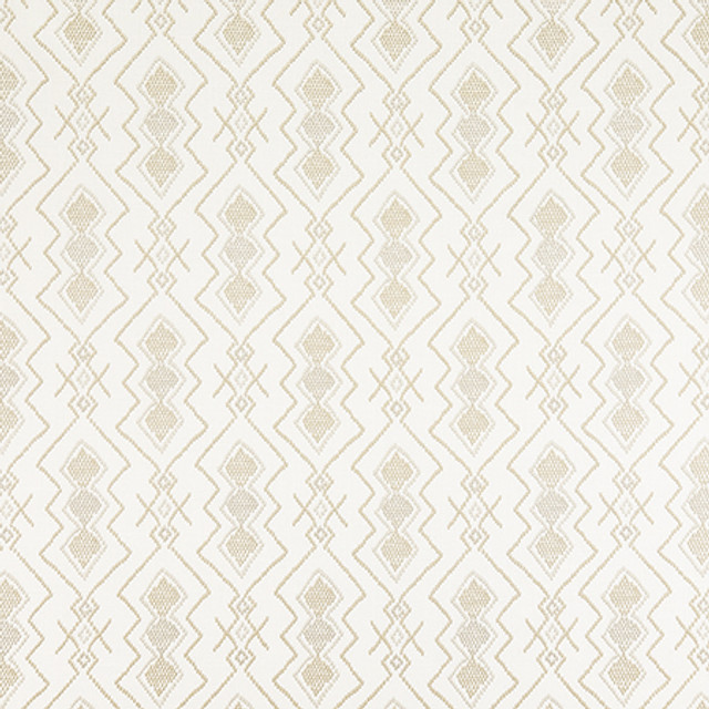 Carole Fabric Fresh Form Glacier Hidden Treasure Base: 84% Cotton, 16% Polyester Embr: 100% Cotton India 12 1/2" V, 3 3/4" H HD 54" - My Fabric Connection -