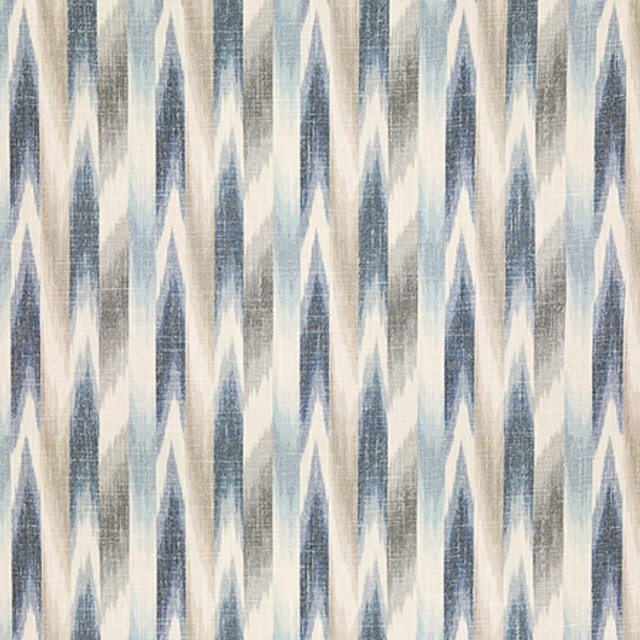 Carole Fabric Gung Ho Bluebird Hidden Treasure 36% Polyester, 26% Cotton, 22% Viscose, 16% Linen China 13 3/4" V, 9 1/8" H 55" - My Fabric Connection -