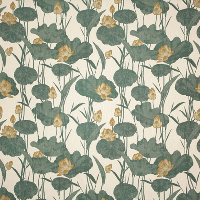 Carole Fabric Be Seen Saffron Misty Glen 72% Polyester, 20% Rayon, 8% Linen China 27" V, 27 1/4" H 55"" - My Fabric Connection -