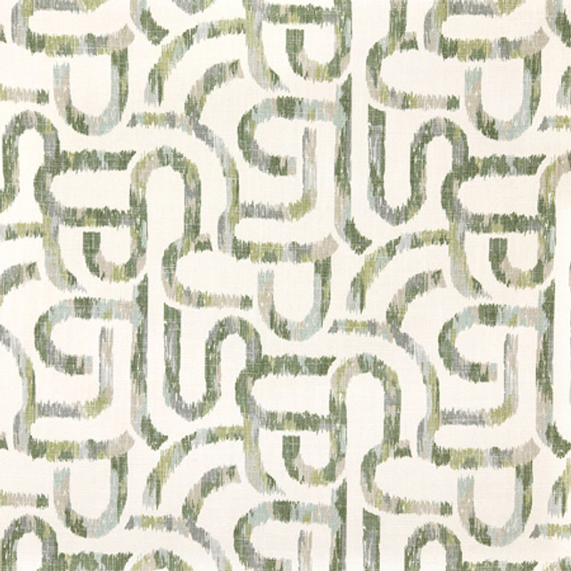 Carole Fabric Busy Schedule Celadon Misty Glen 36% Polyester, 26% Cotton, 22% Viscose, 16% Linen China 27" V, 13" H HD 55"" - My Fabric Connection -