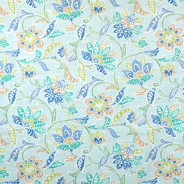 Carole Fabric For Your Eyes Seaglass Misty Glen 75% Cotton, 25% Linen-Soil Repellent Pakistan 25" V, 13" H HD 54"" - My Fabric Connection -