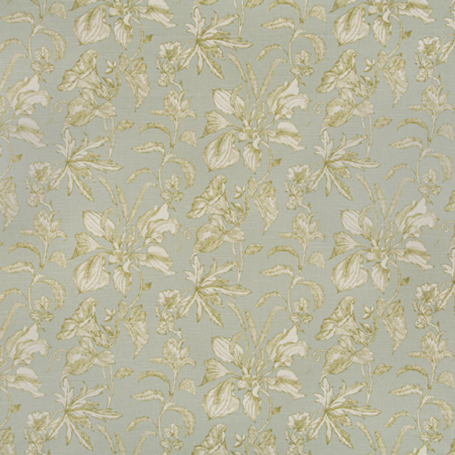 Carole Fabric Our Song Dew Misty Glen 100% Cotton-Soil Repellent Pakistan 25 1/4" V, 13 1/2" H HD 55"" - My Fabric Connection -