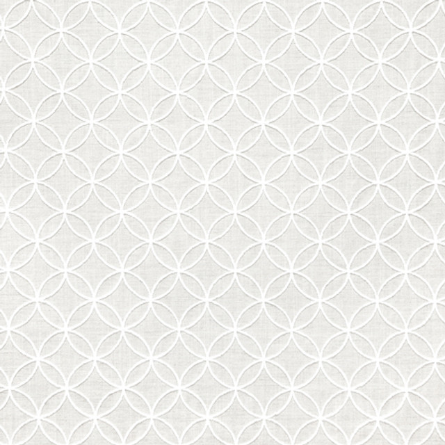 Carole Fabric Instant Connection Optic White Neutral Ground 100% Polyester India 4 1/2" V, 4 1/2" H 53"" - My Fabric Connection -