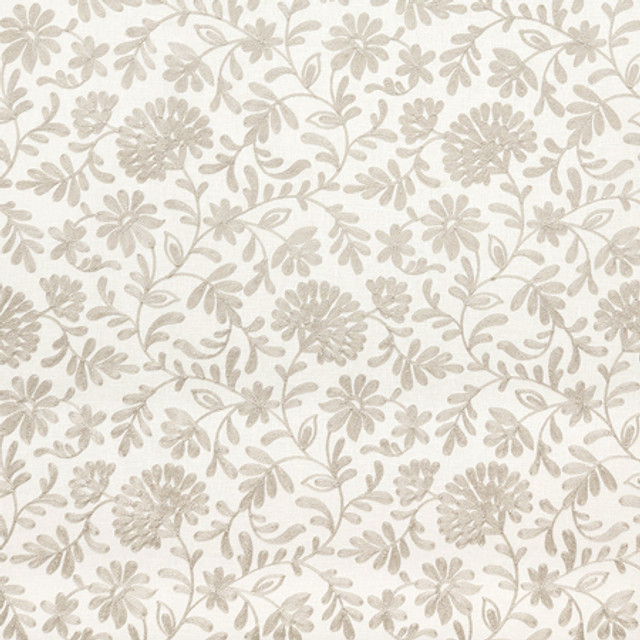 Carole Fabric Love Language Pearl Neutral Ground Base: 52% Polyester, 48% Cotton Embr: 100% Viscose India 18 7/8" V, 17" H 51"" - My Fabric Connection -