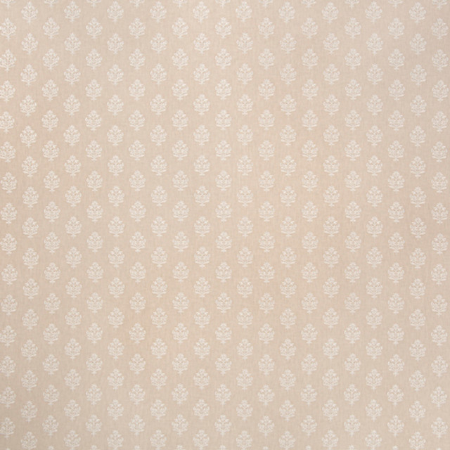 Carole Fabric Small Garden Linen Neutral Ground Base: 50% Polyester, 50% Cotton Embr: 100% Polyester India 3 1/8" V, 2 1/8" H HD 52"" - My Fabric Connection -