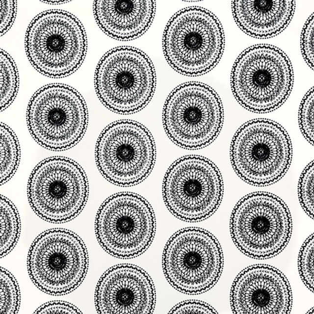 Carole Fabric Abroad Onyx Oasis Base: 75% Cotton,25% Polyester Embr: 50% Cotton, 50% Viscose India 9 1/2" V, 9" H HD 53" - My Fabric Connection -