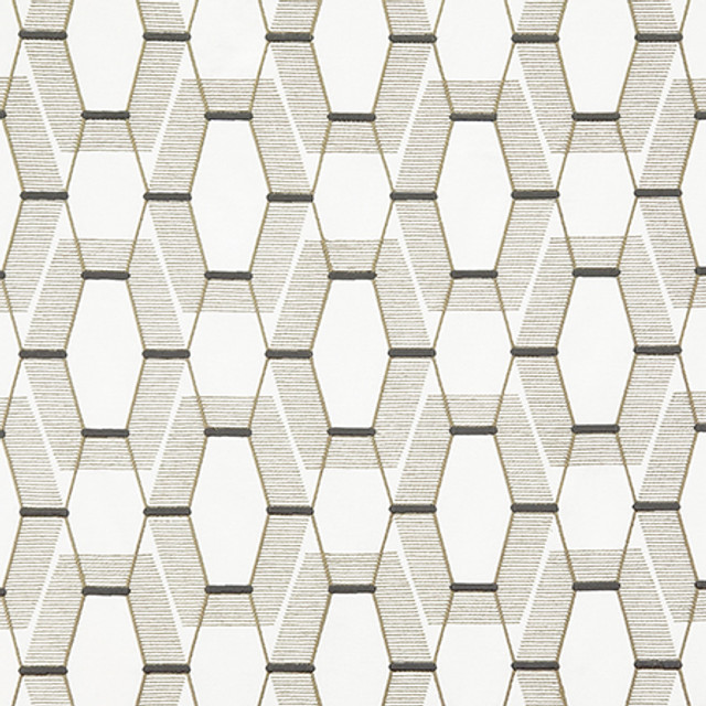 Carole Fabric Lunch Date Charcoal Shape Shifter Base: 60% Cotton, 40% Poly Embr: 100% Poly India 11 1/4" V, 8 3/4" H 52" - My Fabric Connection -