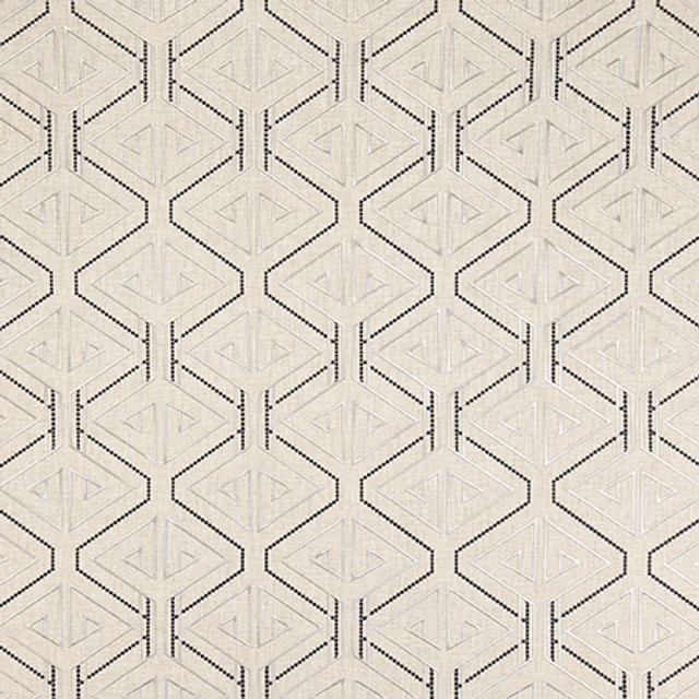 Carole Fabric Peek At You Black Pearl Shape Shifter Base: 52% Cotton, 48% Poly Embr: 100% Poly India 13" V, 8 3/4" H 52" - My Fabric Connection -