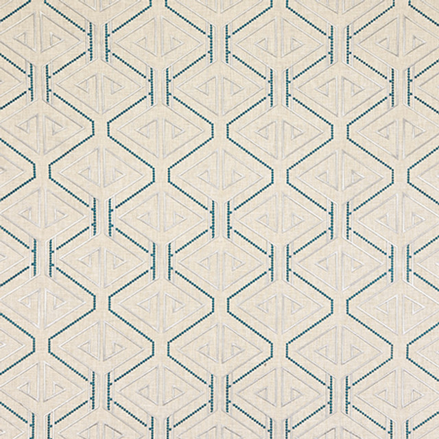 Carole Fabric Peek At You Emerald Shape Shifter Base: 52% Cotton, 48% Poly Embr: 100% Poly India 13" V, 8 3/4" H 52" - My Fabric Connection -